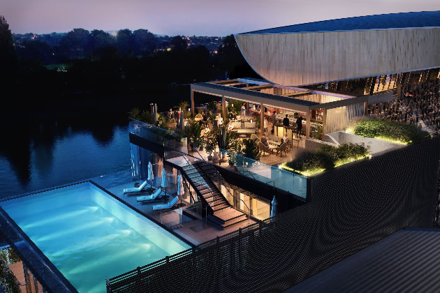 The new Riverside stand will include a rooftop pool, forming part of the Sky Deck on the top three floors