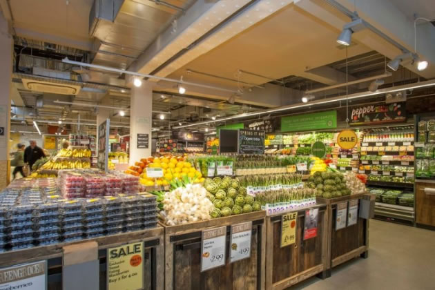 The interior of Whole Foods Market 