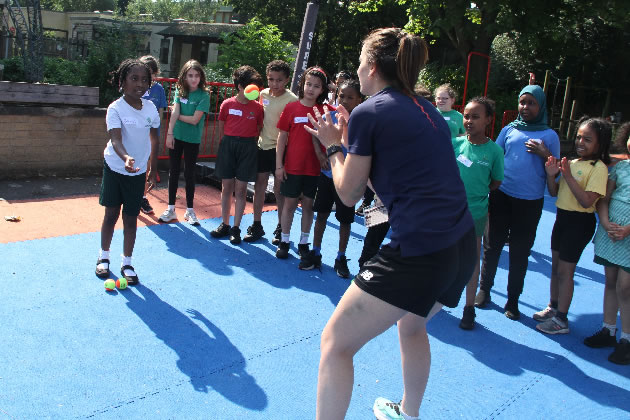 Fi Morris holds active session in the playground 