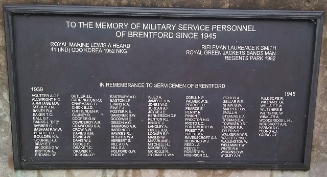 Memorial outisde Brentford library