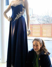 Evening dress designed by 13 year-old Martha Tromans