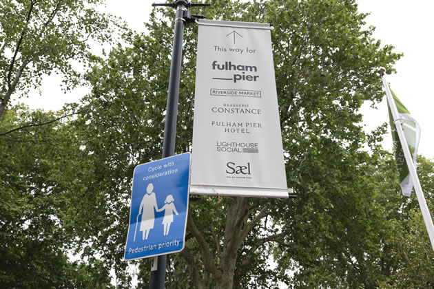 A banner in Bishops Park. Picture: Facundo Arrizabalaga/MyLondon 