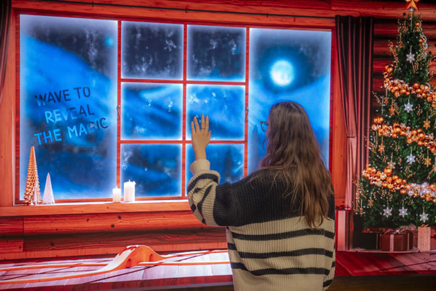 The Christmas display from the inside