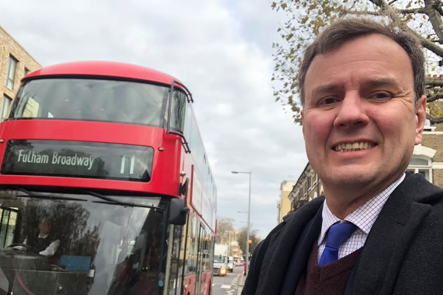 Greg Hands points out the bus is an important link for local health services 