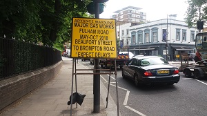 Slow traffic on Fulham Road