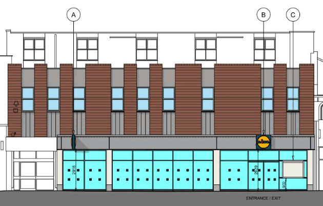 Plan of Lidl store submitted with application to council 