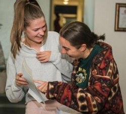 Students at Fulham's Lady Margaret School with A  Level Results