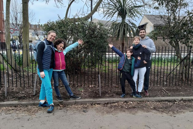 Pupils and staff from Queen’s Manor Primary School at Lillie Road Recreation Ground