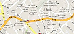 Map of Fulham Road 