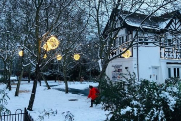 Sands End in the snow