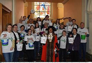 Volunteers collecting for charity at Stamford Bridge