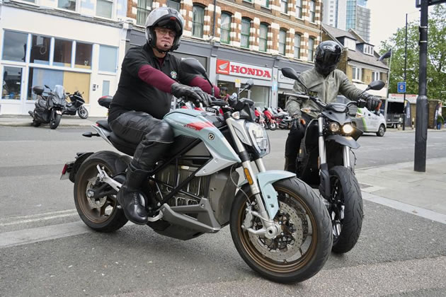 Paul Alexander (pictured left), an expert rider, takes Austin Colle (right) out for a test ride