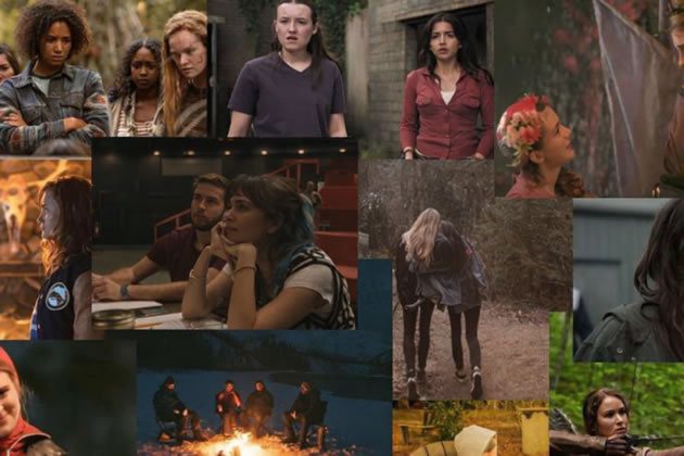 The production blends theatrical satire with post-apocalyptic tension