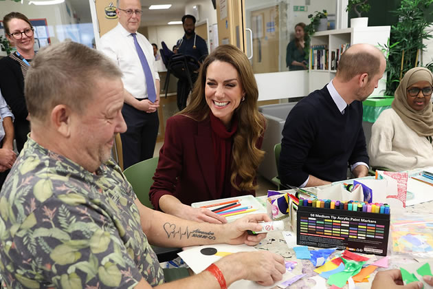 Their Royal Highnesses The Prince and Princess of Wales meeting a patient.