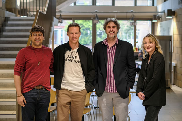 From left to right - Dhruv Ravi, Benedict Cumberbatch, Will Wollen, Kate Pullen. Picture: Oscar French