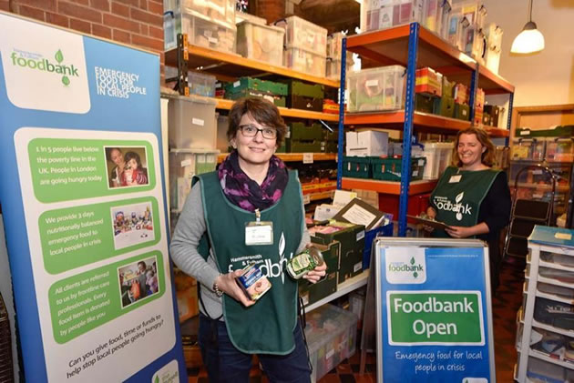 Daphine Aikens at one of the foodbanks she helped set up 