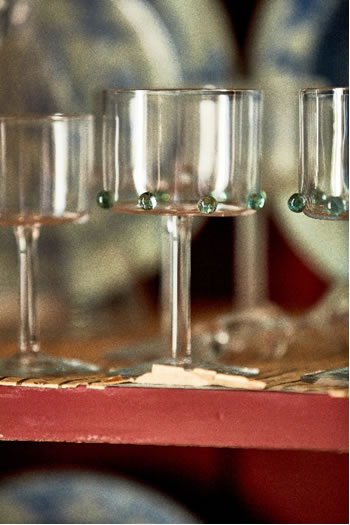 Claret glasses form part of the display