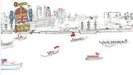 Illustration of Queen's Diamond Jubilee Flotilla