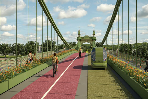 A visualisation of the proposals for Hammersmith Bridge