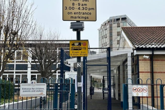 Air quality sensor outside St Peter's CE Primary, W6