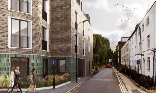 Another CGI of the proposed flats on North End Road 