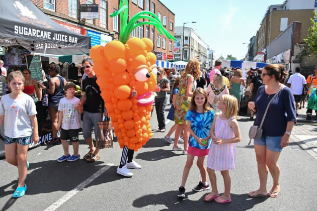 A wide range of street entertainment will be taking place on a car free street 