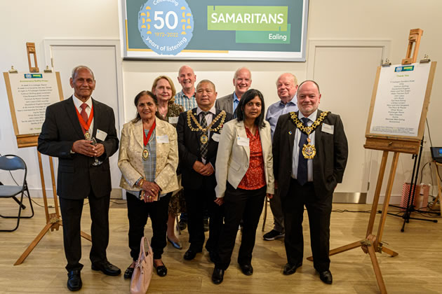 Harban Midha consort to the Deputy Mayor of Ealing, Councillor Mohinder Midha; Ealing volunteer Mary Sergeant; Dave Matthews; Mayor of Hounslow Councillor Bishnu Gurung; Rupa Huq MP for Ealing Central and Acton; Keith Leslie Chair of Trustees of the Samaritans; John Sergeant; Mayor of Hammersmith, Councillor PJ Murphy.