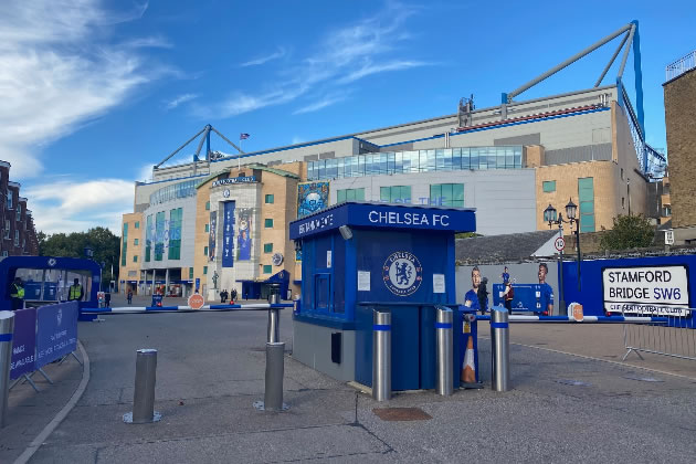 The entrance to Stamford Bridge, Chelsea's home ground 