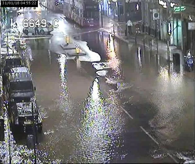 Flooding on Goldhawk Road, Shepherd's Bush. Picture:TfL